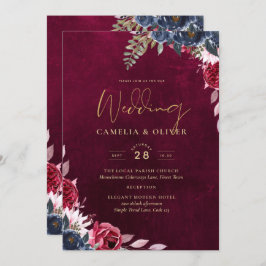 Invitación Vino de bayas Boda floral
