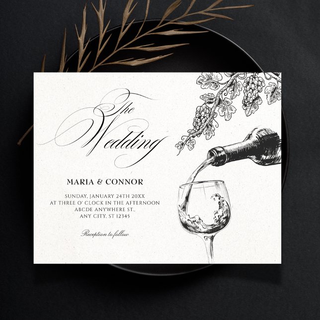 Invitación Vino de bebida elegante boda (Subido por el creador)