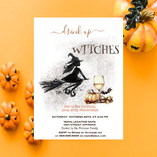 Invitación Vino de bruja calabaza arco Halloween