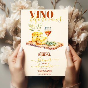 Invitación Vino de color de agua elegante antes de ducha de n