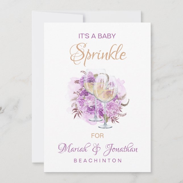 Invitación *~* Vino de la SPRINKLE Baby Shower (Anverso)