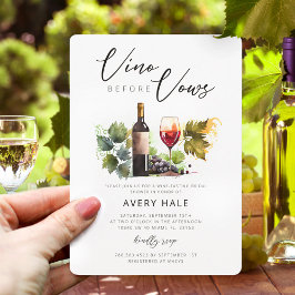 Invitación Vino de moda antes de Vows Watercolor Winery Viney