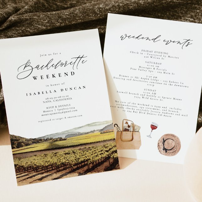 Invitación Vino de Watercolor Napa Sonoma Valley California (Subido por el creador)