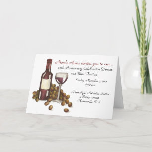 Invitación Vino degustación de cócteles Fiesta Uvas Botella d