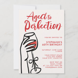 Invitación Vino Dibujado a Mano Envejecido a la Perfección Cu