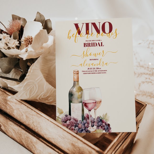 Invitación Vino elegante antes de prometer una ducha de novia (Subido por el creador)