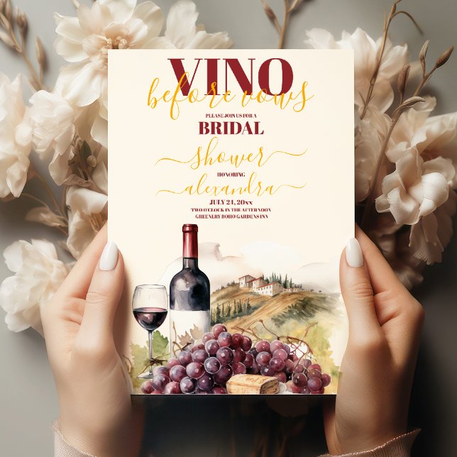 Invitación Vino elegante antes de prometer una ducha de novia (Subido por el creador)