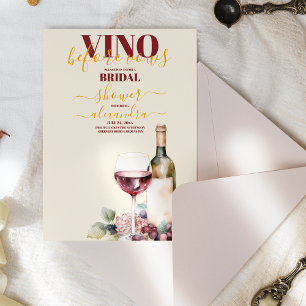 Invitación Vino elegante antes de prometer una ducha de novia