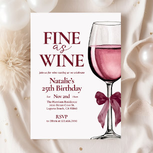 Invitación Vino Elegante De Vino Degustando Vino Cumpleaños