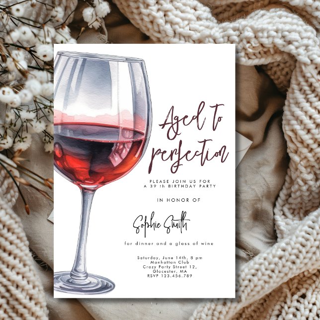 Invitación Vino envejecido a la perfección fiesta de cumpleañ (Subido por el creador)