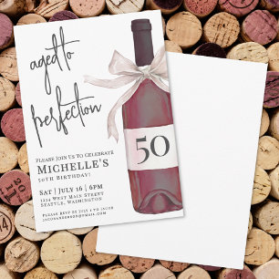 Invitación Vino Envejecido a la Perfección Fiesta de Cumpleañ