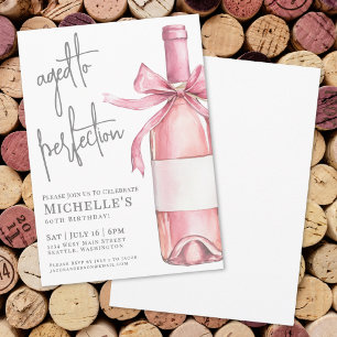 Invitación Vino Envejecido a la Perfección Fiesta de Cumpleañ