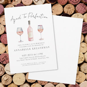 Invitación Vino Envejecido a la Perfección Fiesta de Cumpleañ
