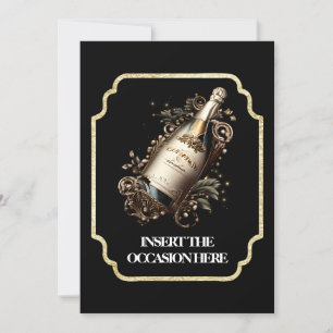 Invitación Vino espumoso de cumpleaños de jubilación de anive