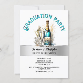 Invitación Vino espumoso de retiro fiesta formal burbujeante