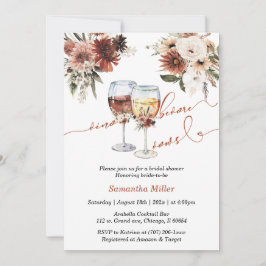 Invitación Vino floral antes de presentar ducha de novia