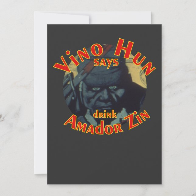 Invitación Vino Hun dice beber Amador Zin Zinfandel (Anverso)