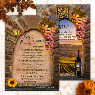 Invitación Vino italiano feliz siempre después de Boda