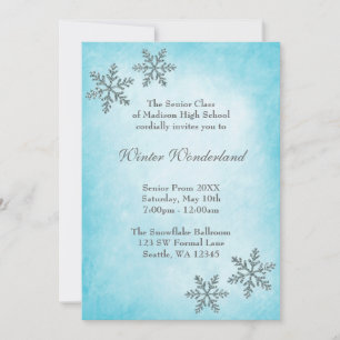 Invitación Vino Maravilla De Nieve Verde azulada Rrom Formal
