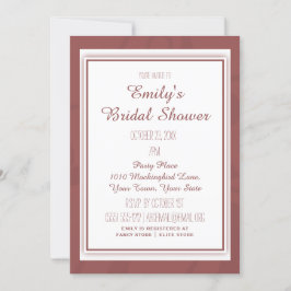 Invitación Vino Marsala Elegante Vintage Ducha Bridal