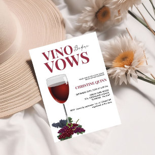 Invitación Vino minimalista antes de los votos del vino Brida