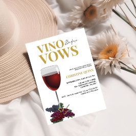 Invitación Vino minimalista antes de los votos del vino Brida