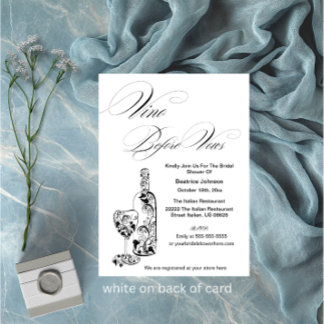 Invitación Vino Minimalista elegante antes de ducha de novia