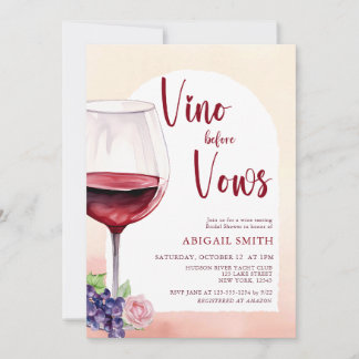 Invitación Vino moderno antes de la ducha de novia del Vino