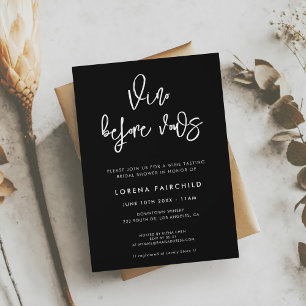 Invitación Vino negro contemporáneo antes de los votos