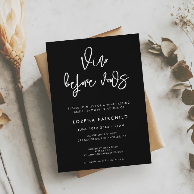 Invitación Vino negro contemporáneo antes de los votos (Subido por el creador)