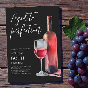 Invitación Vino Negro Envejecido a la Perfección Fiesta de Cu