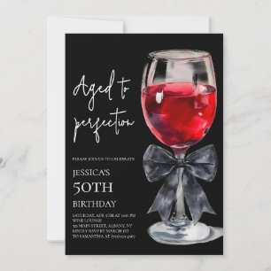 Invitación Vino Negro Envejecido a la Perfección Fiesta de Cu