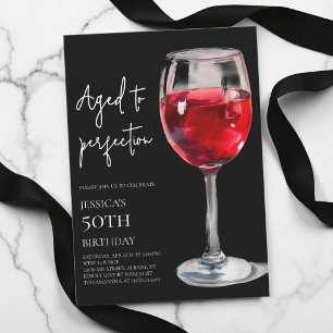 Invitación Vino Negro Envejecido a la Perfección para Fiesta 