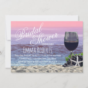 Invitación Vino Rojo de Playa y Ducha Británica Starfish