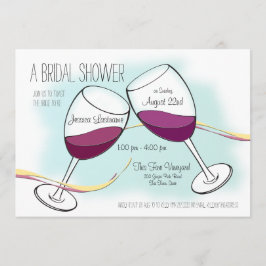 Invitación Vino Rojo Toasting Glasses Ducha de novias