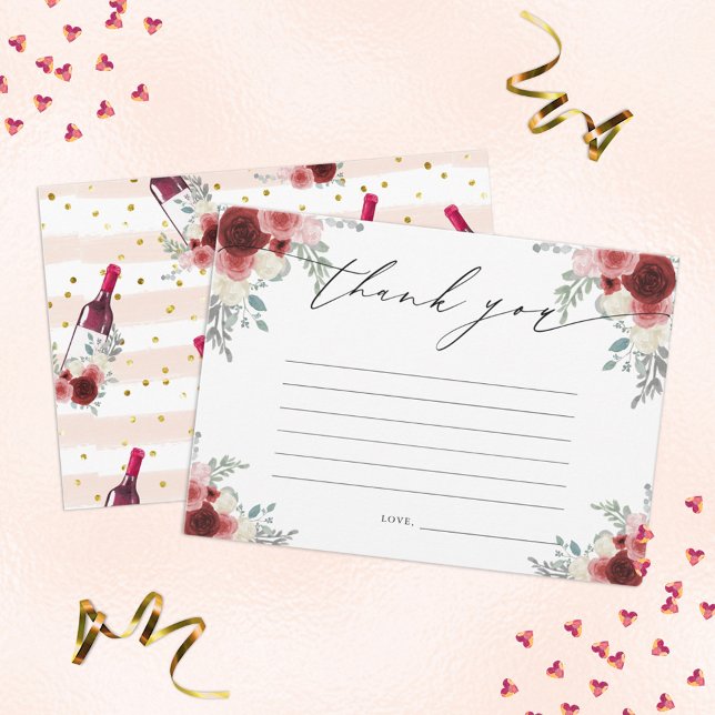 Invitación Vino Rojo y Floral Gracias (Subido por el creador)