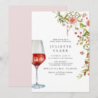 Vino Rojo y Jardín Floral Rosa Ducha de Novias