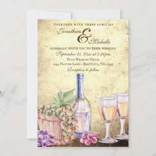 Invitación Vino Romántico Vino Vino Todo En Un Boda