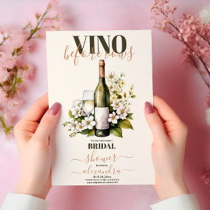 Invitación Vino rosa Rubor antes de presentar ducha de novia