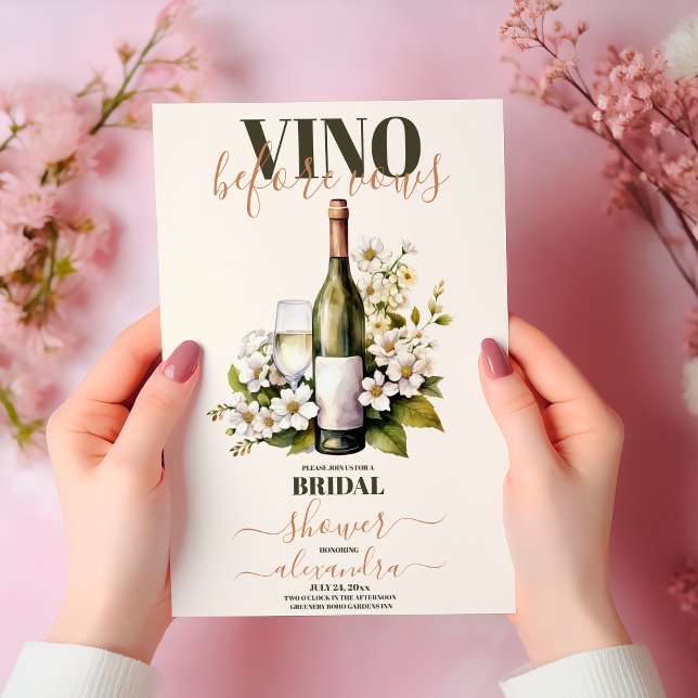 Invitación Vino rosa Rubor antes de presentar ducha de novia (Subido por el creador)