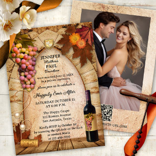 Invitación Vino Rústico Italiano Feliz Nunca Después De Boda