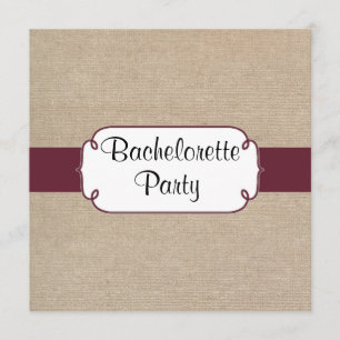Invitación Vino rústico y fiesta beige de Bachelorette de la