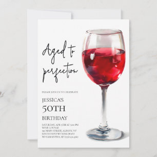Invitación Vino Tinto Envejecido a la Perfección Fiesta de Cu