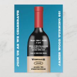Invitación Vino ventilado de edad a perfección | Cumpleaños