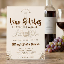 Invitación Vino & Vibes Desayuno de Novia Marrón