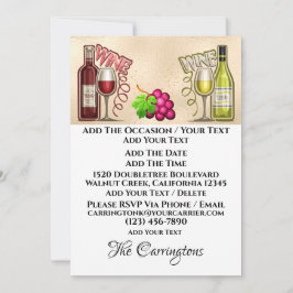 Invitación Vino y amigos