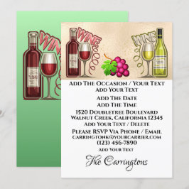 Invitación Vino y amigos