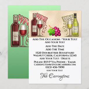 Invitación Vino y amigos