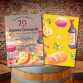 Invitación Vino y queso español Tasting Clásico 70 cumpleaños