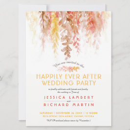 Invitación Vinos acuarela marrón naranja después de la fiesta